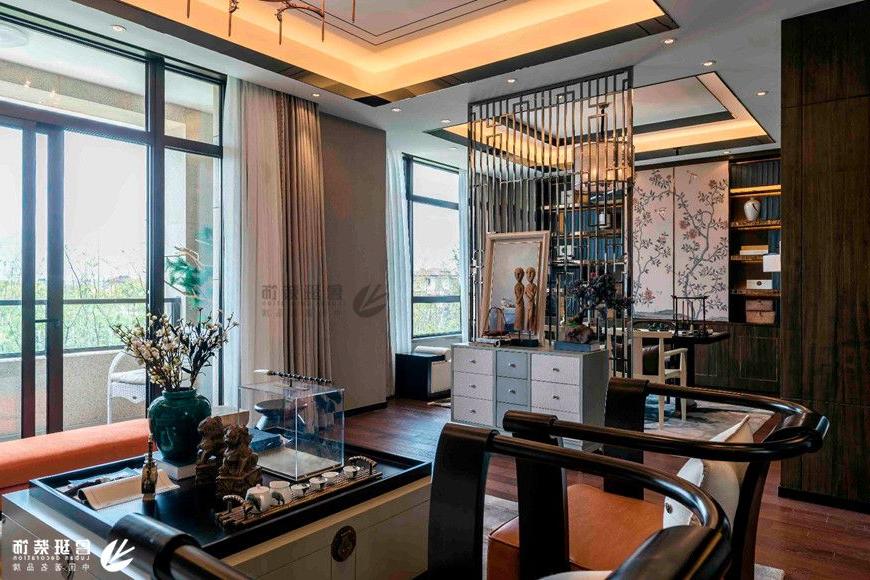 大华曲江公园世家,新中式风格效果图,客餐厅设计