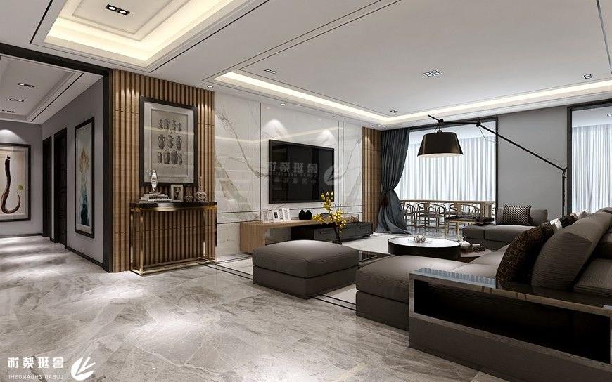 华侨城天鹅堡,现代台式风格效果图,客厅设计