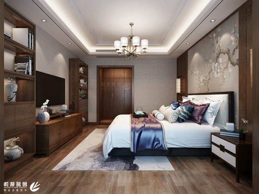 国色天香,新中式风格,卧室
