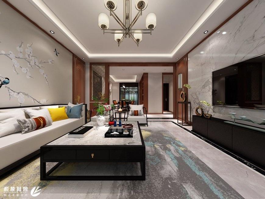 枫林九溪,新中式风格,客厅设计